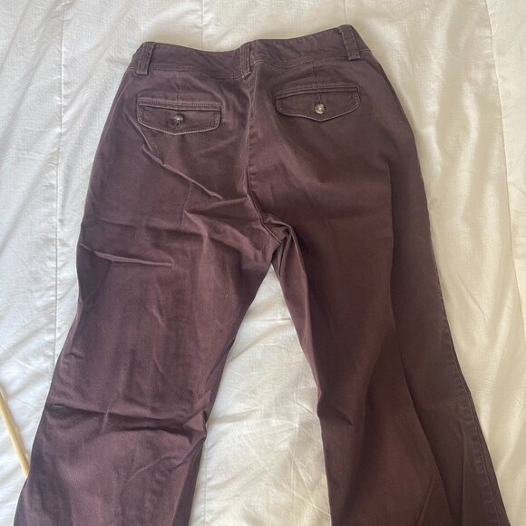 L.L. Bean Chocolate Brown Wide Leg Cotton Pants - Picture 7 of 7